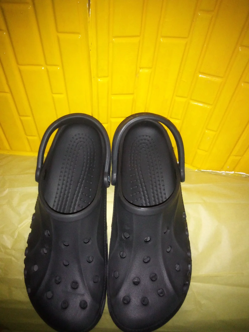 CROCS Black Classic Clog Worn